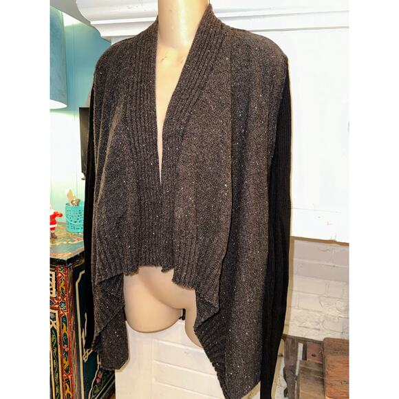 VINTAGE KOKUN CASHMERE WOOL TWEED SWINGY CARDIGAN SWEATER M - Picture 3 of 6